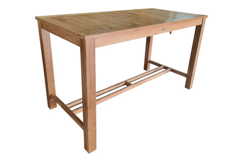 BROOKLYN Teak Outdoor Bar Table 180 x 90 x 107cm