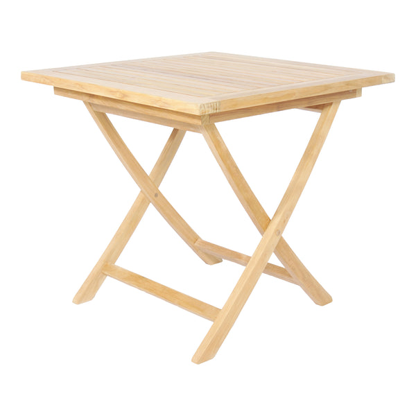 Small teak store folding table